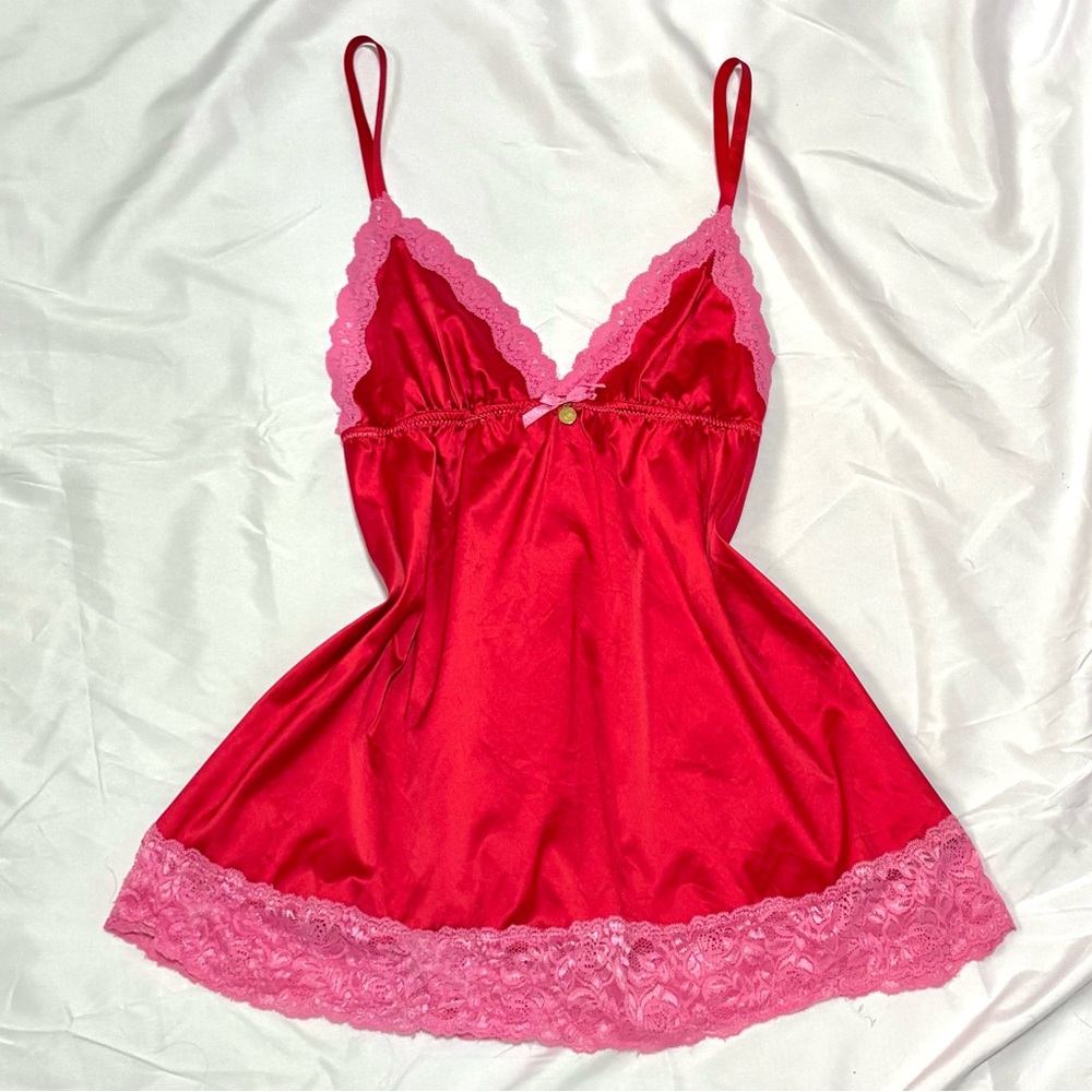 Red & Pink Babydoll Slip Top
